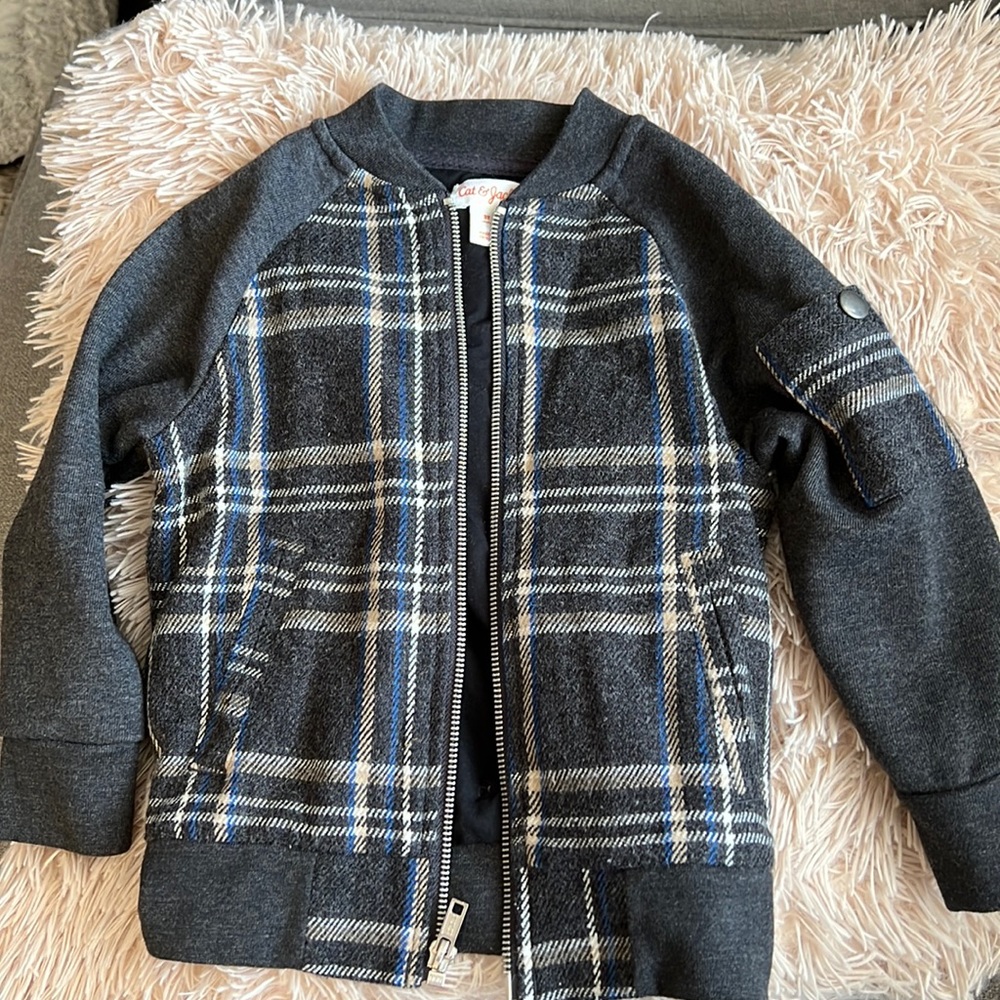 Car & Jack Plaid Jacket Sz 3T